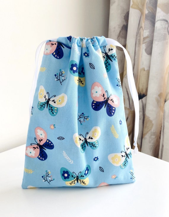 Butterfly Fabric Drawstring Bag