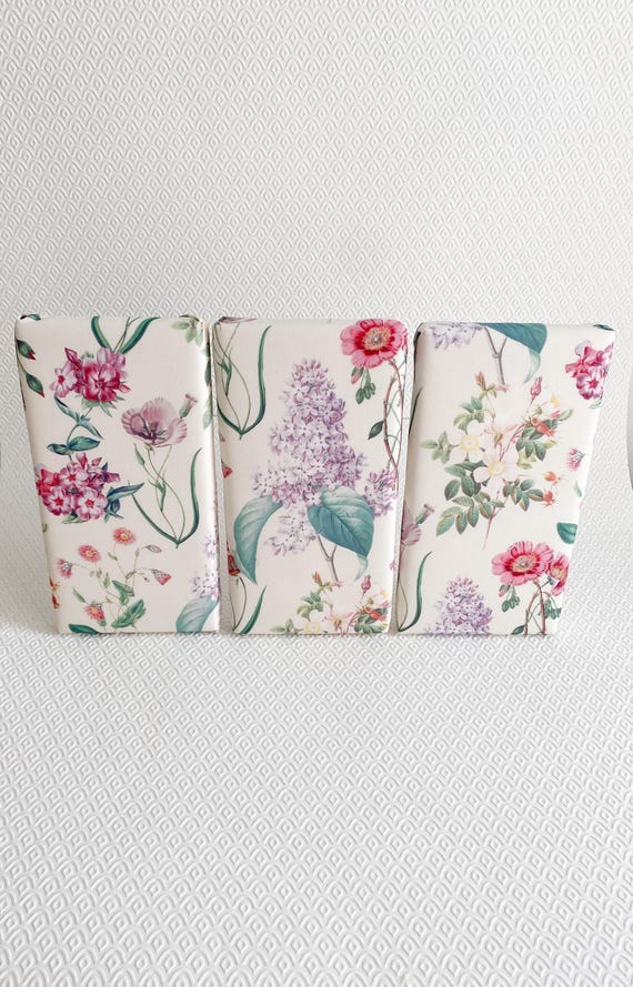 Set of 3 Floral Wrapped Canvas  Boards/wall art/home decor/vintage botanical/elegant floral prints
