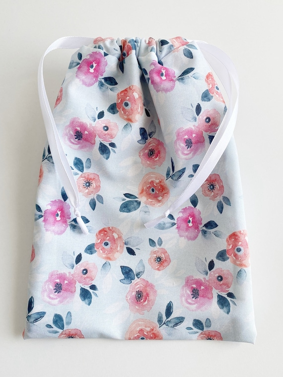 Fabric Drawstring Bag - Rose Garden