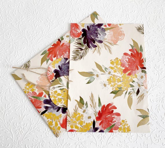 Gift Wrap Set- Floral Watercolour
