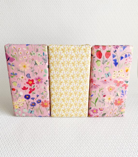 Set of 3 Floral Wrapped Canvas  Boards/wall art/home decor