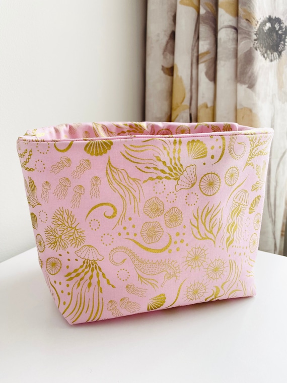 Fabric Storage Basket- Shimmery Sea