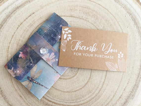 Handmade Thank You Gift Card Envelopes | Small Business Packaging | Thank You For Your Purchase Card Holder