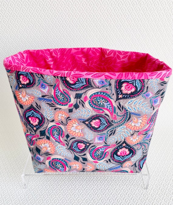 Fabric Storage Basket- Paisley Peacock