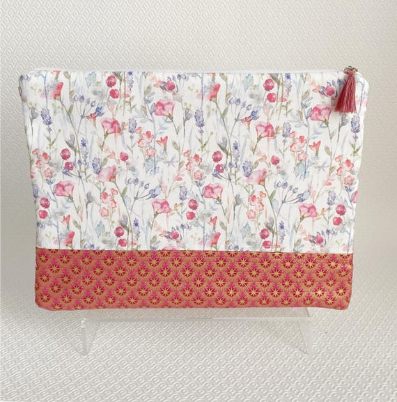 Fabric Zipper Pouch- Sweet Pea