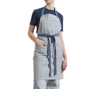 Bib Apron - Great Gift for Baker, Chef apron - Cooking Apron for Women and Men - 50% recycled cotton. Durable, breathable, sustainable.