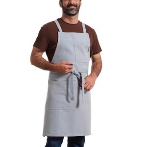Cross Back Apron with Pockets - Heavy Twill - Cute Chef and BBQ Apron for Men and Women