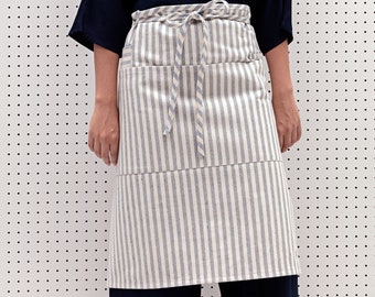 Cooking Apron with Pockets - Striped - Barista Apron for Men and Women