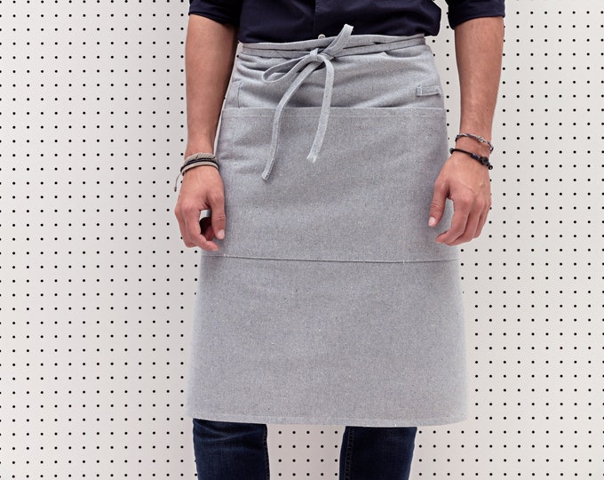 Cooking Apron with Pockets - Blue - Barista Apron for Men and Women