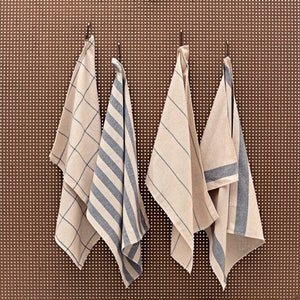 Set of 4 farmhouse kitchen towels, rustic design, durable cotton fabric, absorbent and lint-free, ideal for drying dishes and hands, charming home decor accent, perfect for farmhouse-style kitchens