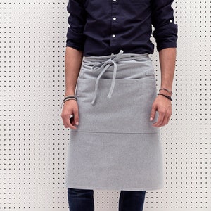 Cooking Apron with Pockets - Blue - Barista Apron for Men and Women