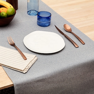 Table Runner - Blue - Modern Dining Table Centerpiece - Cotton 20x59 in
