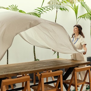 Cotton Tablecloth - Perfect for Round and Square Table - Reusable Modern Tablecloth