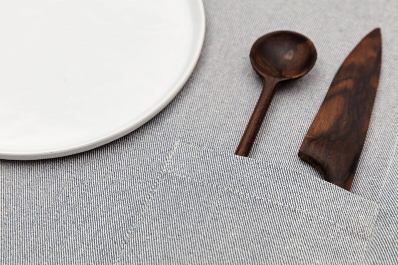 Placemats / Denim Blue With Pocket Set of 4 Etsy