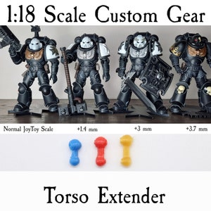 Torso Extender for 1.0 Bodies - 40K JoyToy Compatible Space Marine 1:18 Action Figure 4" Custom Parts