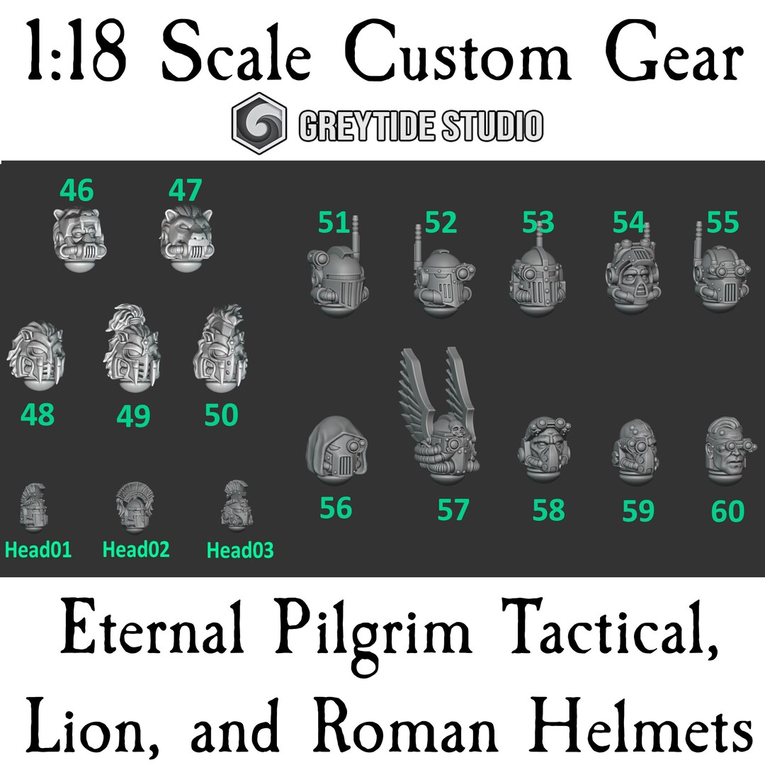 Greytide Studio Eternal Pilgrim Helmets & Heads 2 Tactical Roman 40K