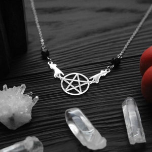 Pentacle necklace Stainless steel Pentagram pendant witchcraft Gothic necklace wiccan jewelry pagan jewelry gothic jewelry Halloween pendant