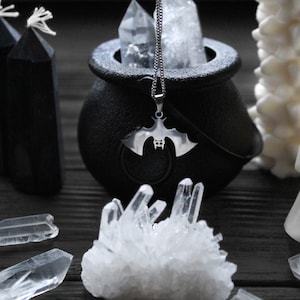 Stainless Steel Gothic bat necklace Bat pendant Vampire necklace  witch style necklace Bat Jewelry Witchy Jewelry Gothic Jewelry