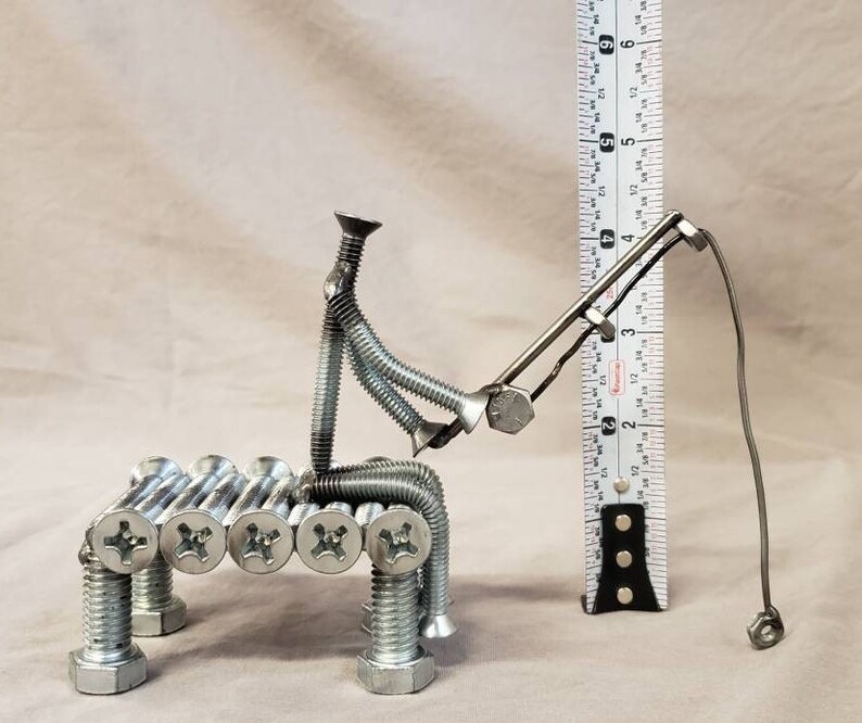 Welded Nuts and Bolts Fisherman on a Dock Etsy