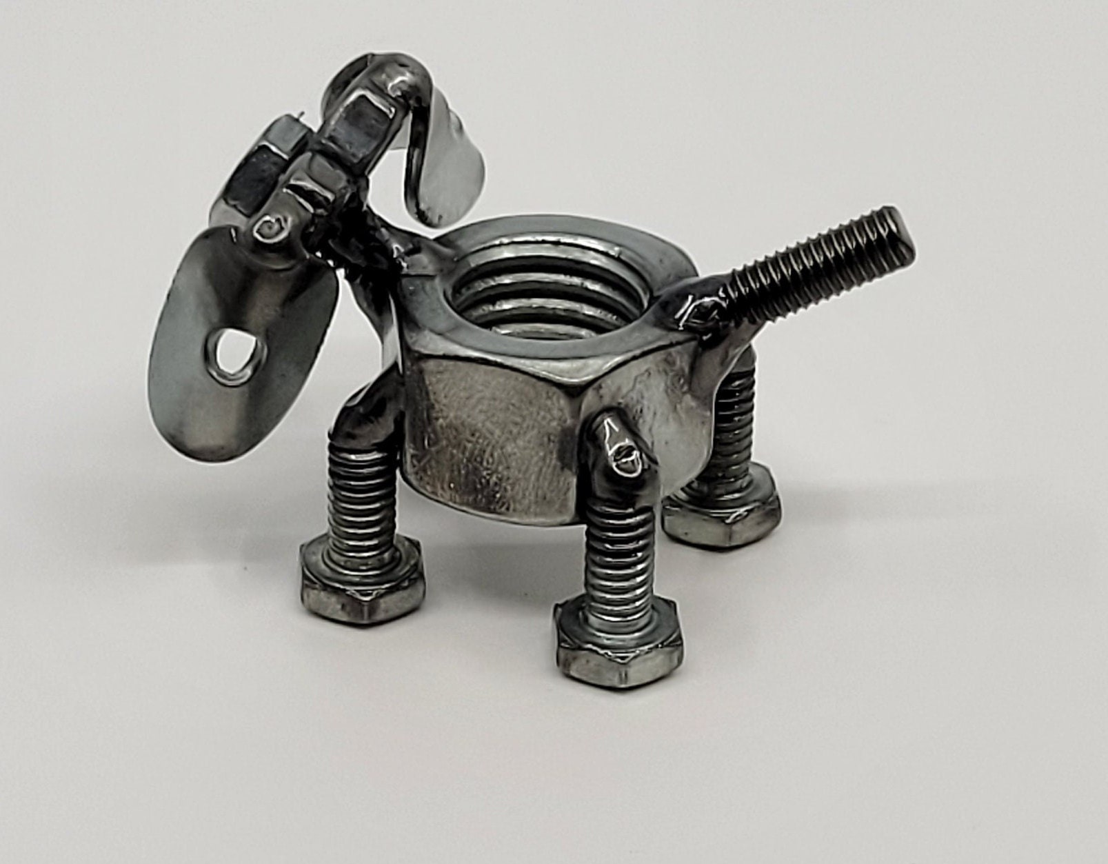 Welded Nuts and Bolts Dog Small Round Body Etsy