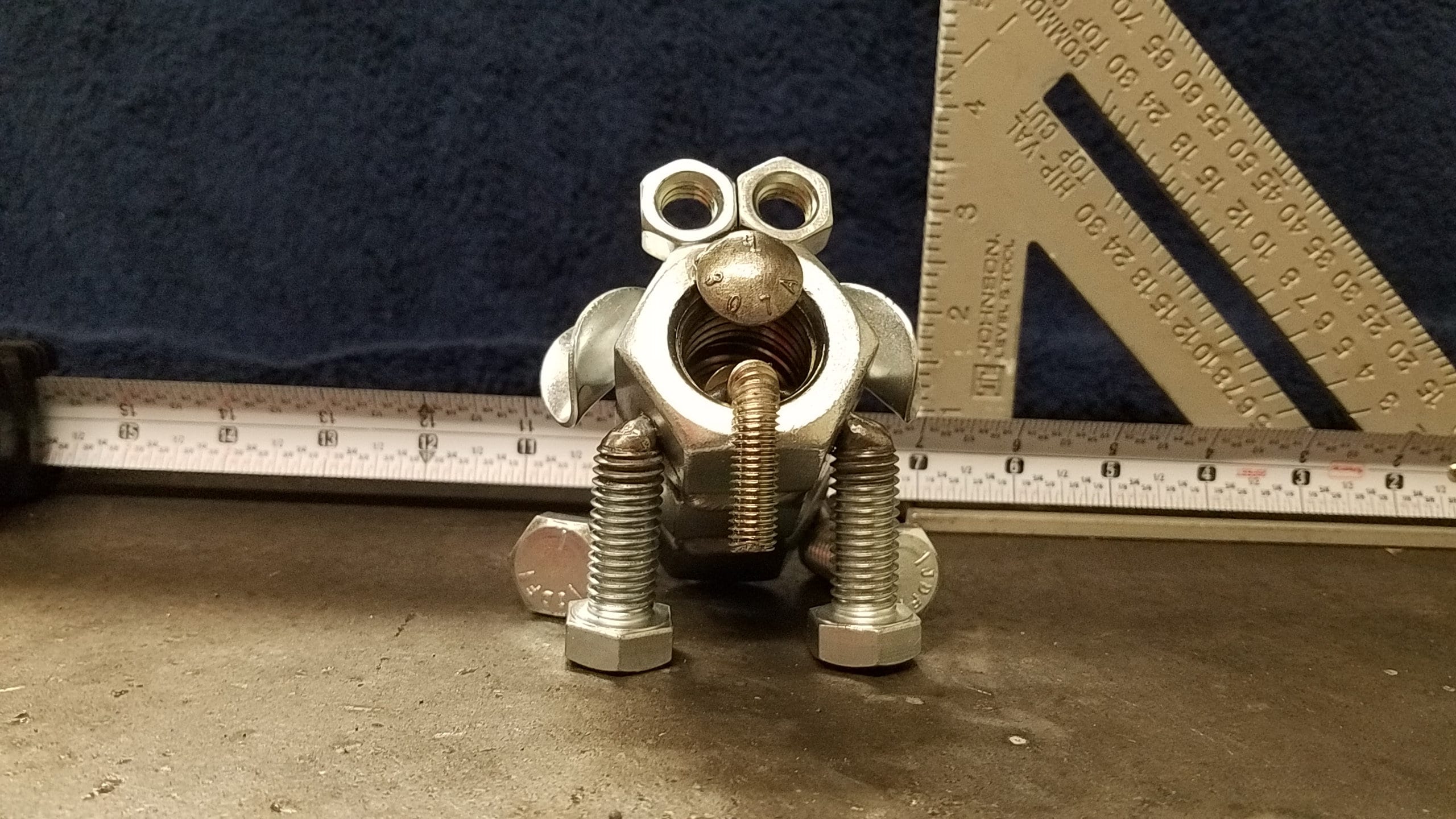 Welded Nuts and bolts dog large long body Etsy