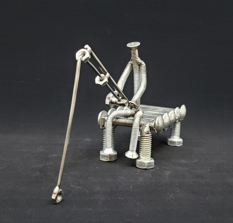 Welded Nuts and Bolts Fisherman on a Dock Etsy