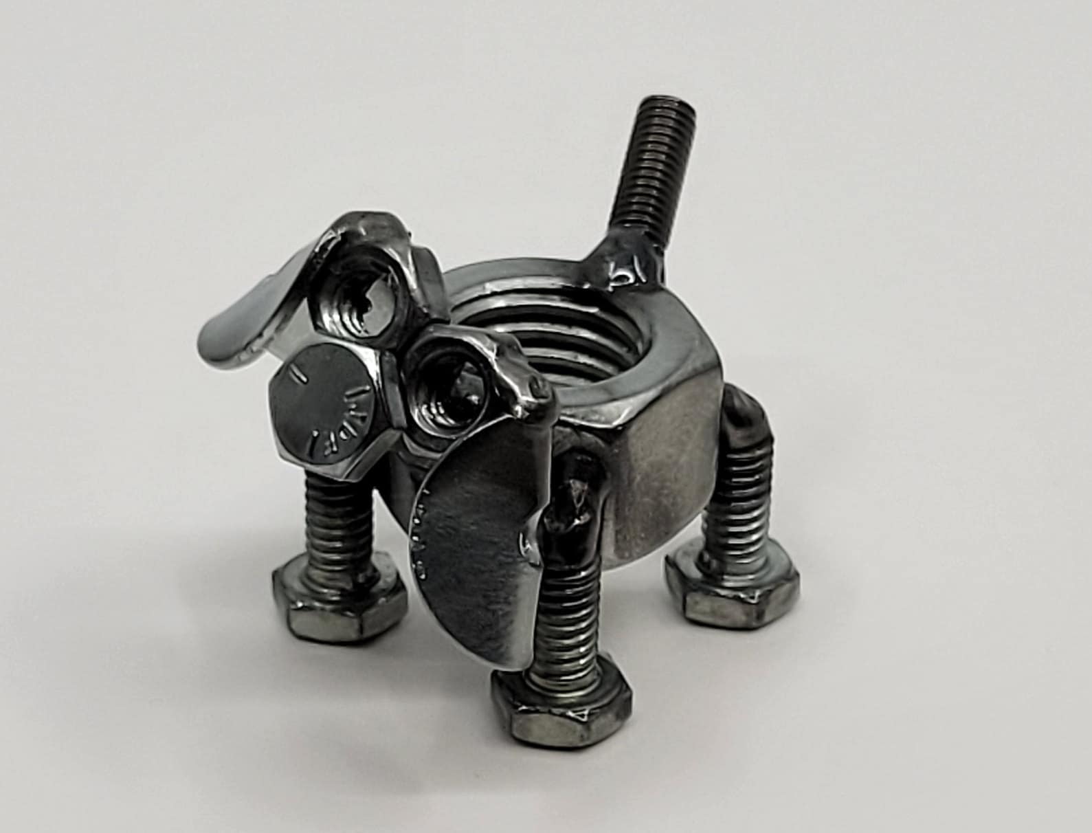 Welded Nuts and Bolts Dog Small Round Body Etsy
