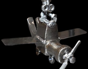 Hammer Airplane Sculpture: Unique Desk Decor, Pilot Gift