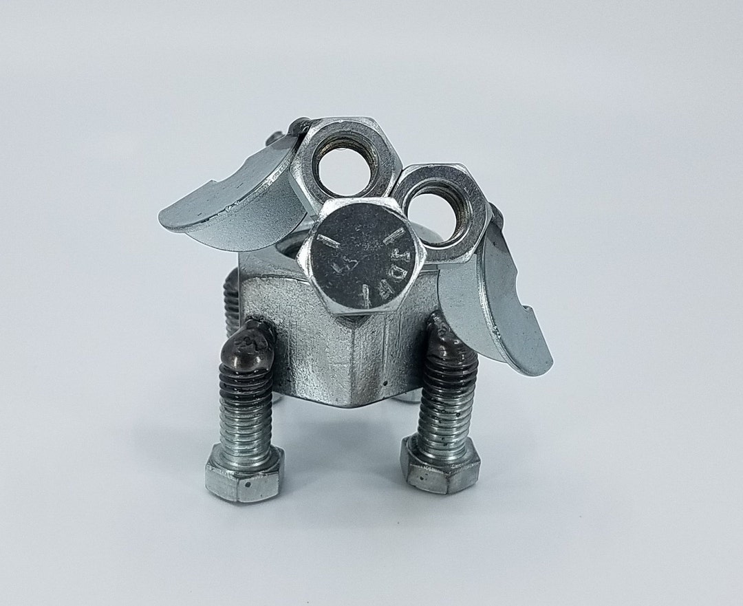 Welded Nuts and Bolts Dog Medium Round Body Etsy