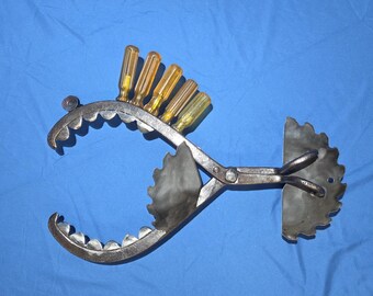 Hanging Metal Fish made from Repurposed Ice Tongs and Screwdrivers
