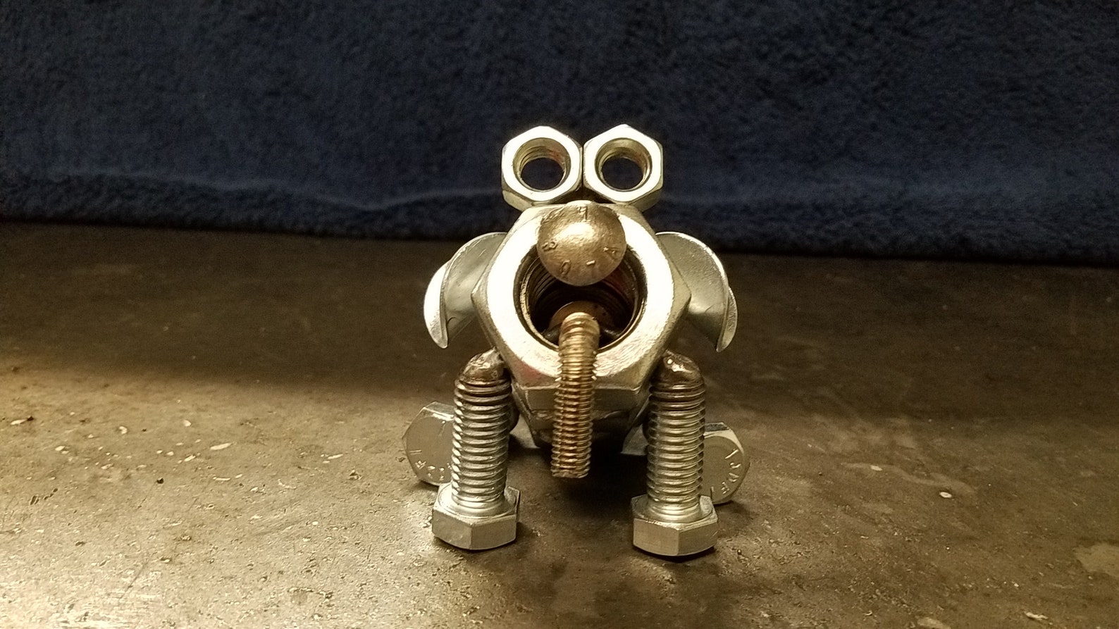 Welded Nuts and bolts dog large long body Etsy