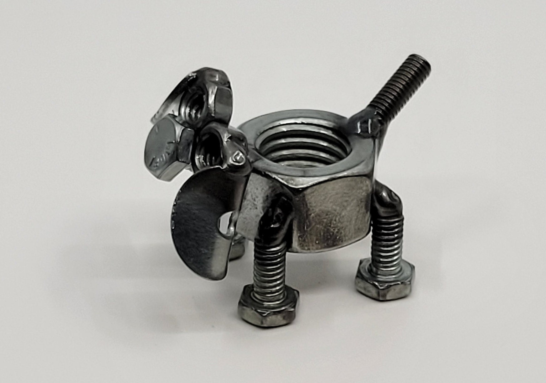 Welded Nuts and Bolts Dog Small Round Body Etsy