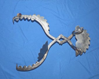 Hanging Metal Fish made from Repurposed Ice Tongs and Saw Blades