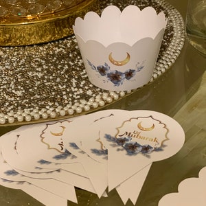 Eid Mubarak Cupcake Liners and Toppers