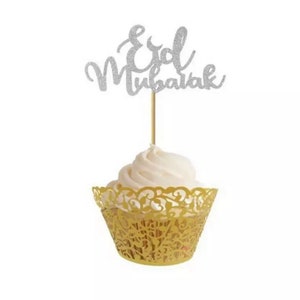 Ramadan Mubarak & Eid Mubarak Cupcake Topper 10 in a pack!