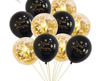 Happy Birthday feestballonnen met confetti