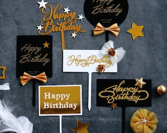 De gelukkige Topper van de Cake van de Verjaardag