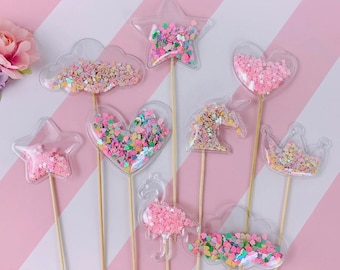 Taarttoppers Confetti/Pailletten gevuld