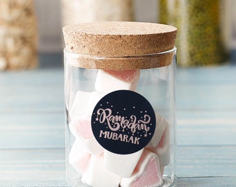 35 Eid Mubarak Adesivi Etichette Lucido Oro Lamina Viola Luna - Foto 4