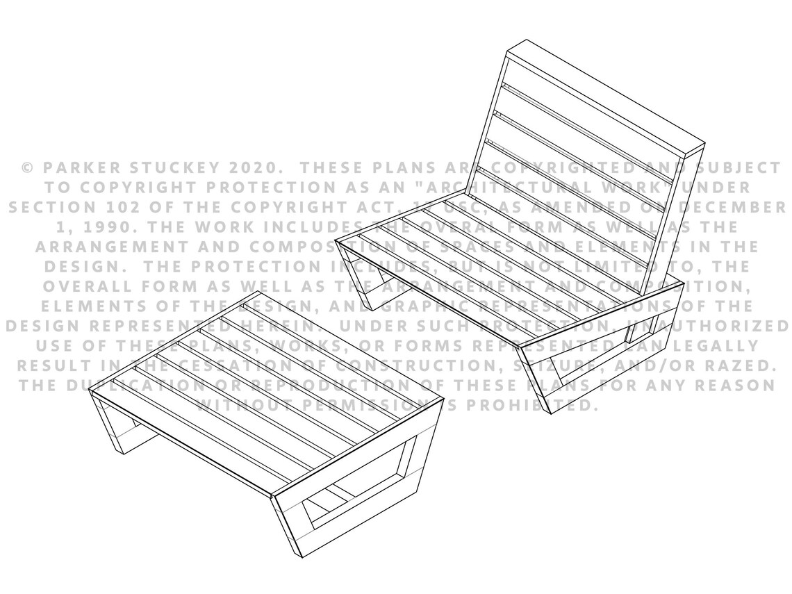 Modern Lounge Chair & Coffee Table Plans Etsy