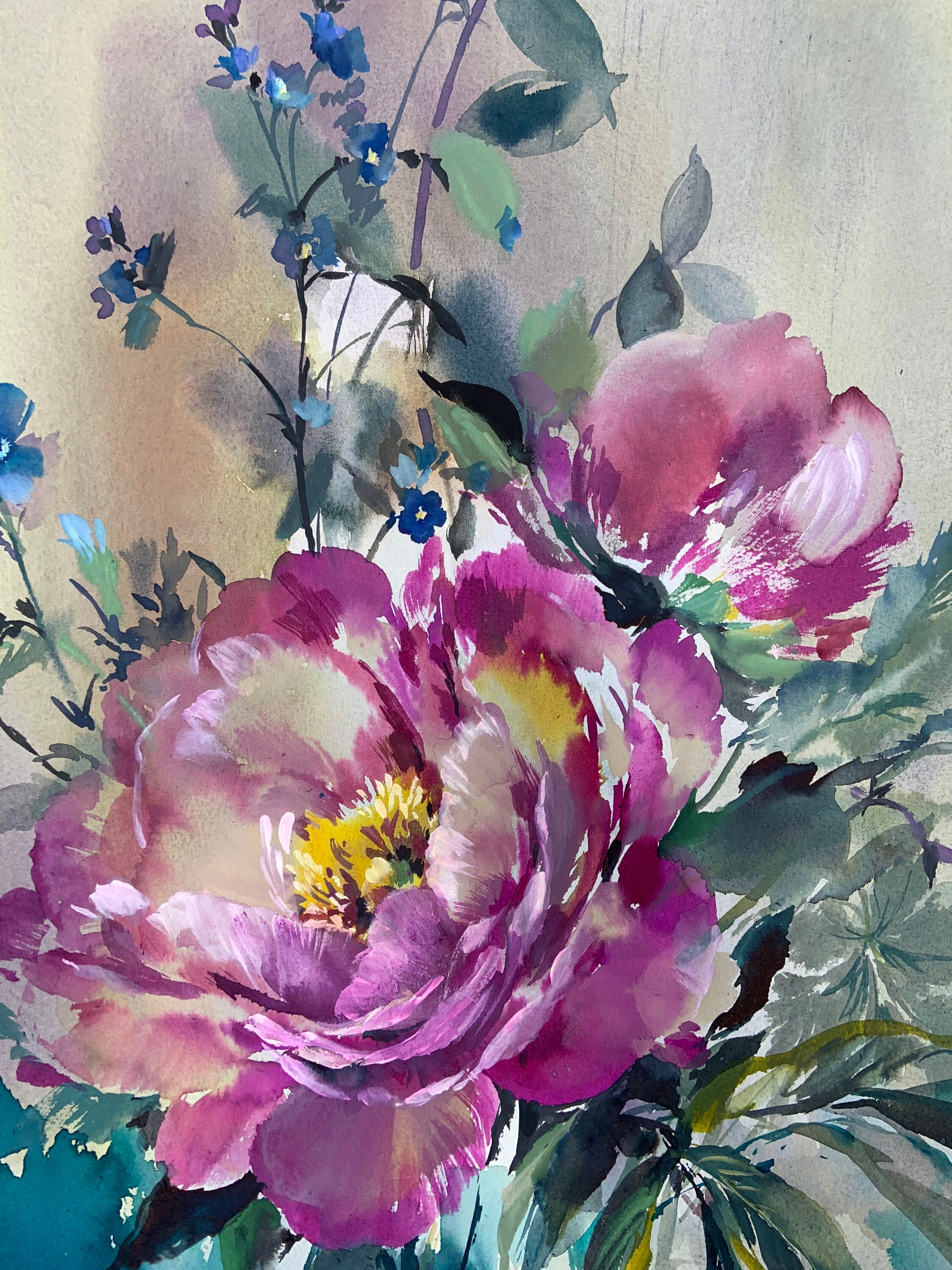 Flowers in a vase painting Etsy