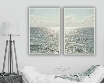 Set of 2/Ocean Photos/Boho Beach Prints/Minimalist Art/Nature Landscape/California Coast Photography/Cottage Decor/Seascape/Digital Download