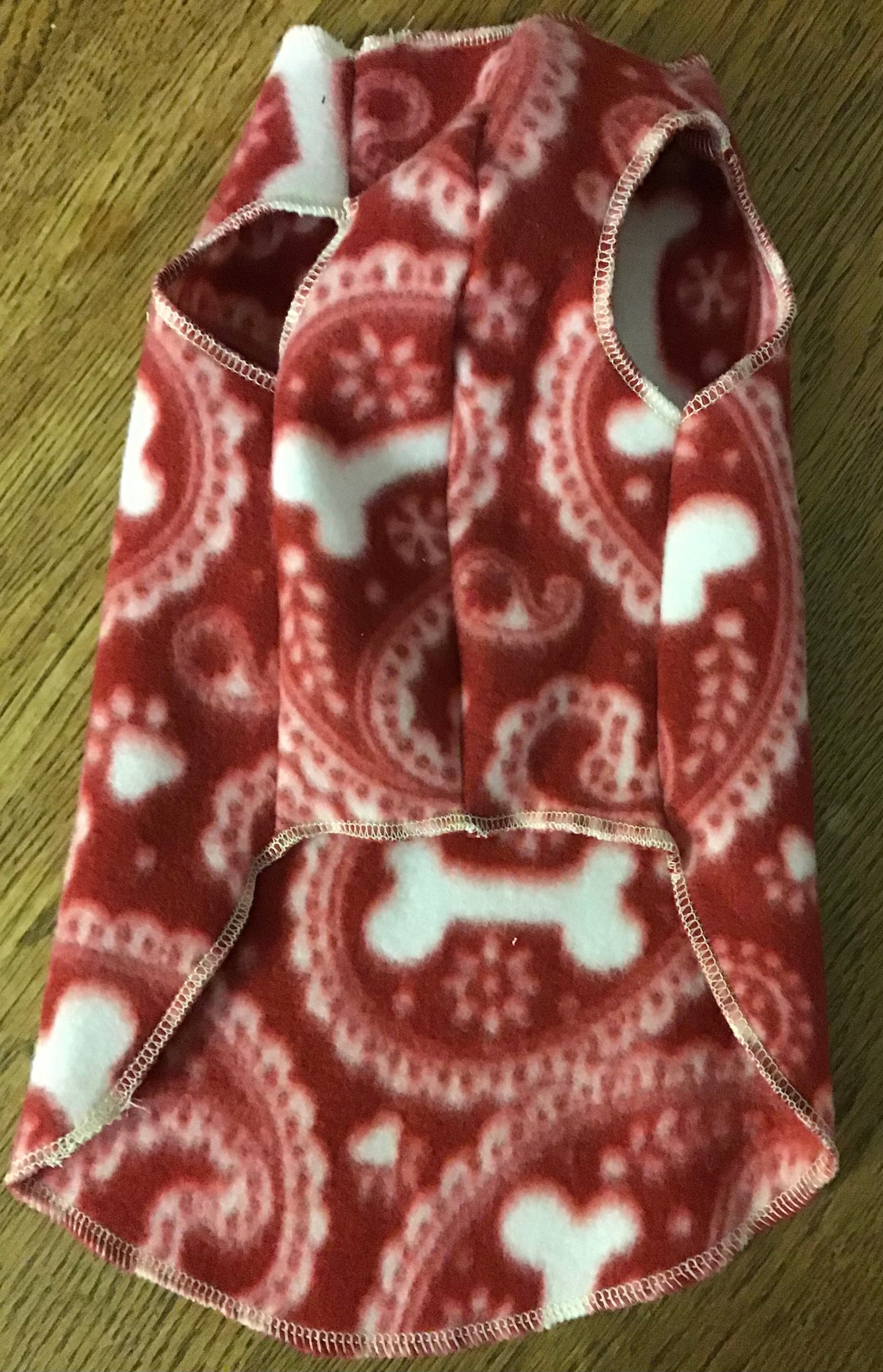 Rote Paisley Hund Knochen Dackel Fleece Pullover Weste Mantel Etsy