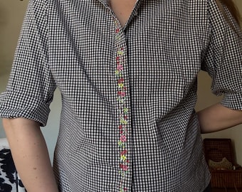 Vintage 90s Gingham Button Down Shirt