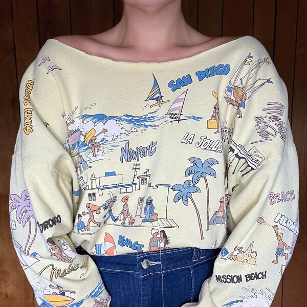Vintage Lake off the shoulder sweatshirt