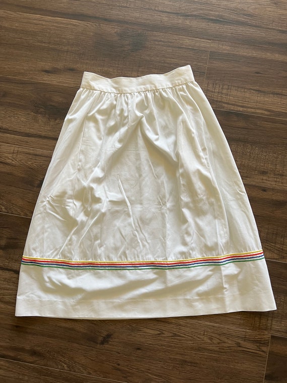 Vintage 70s Candy Striper Rainbow Embrodiered 2 P… - image 3