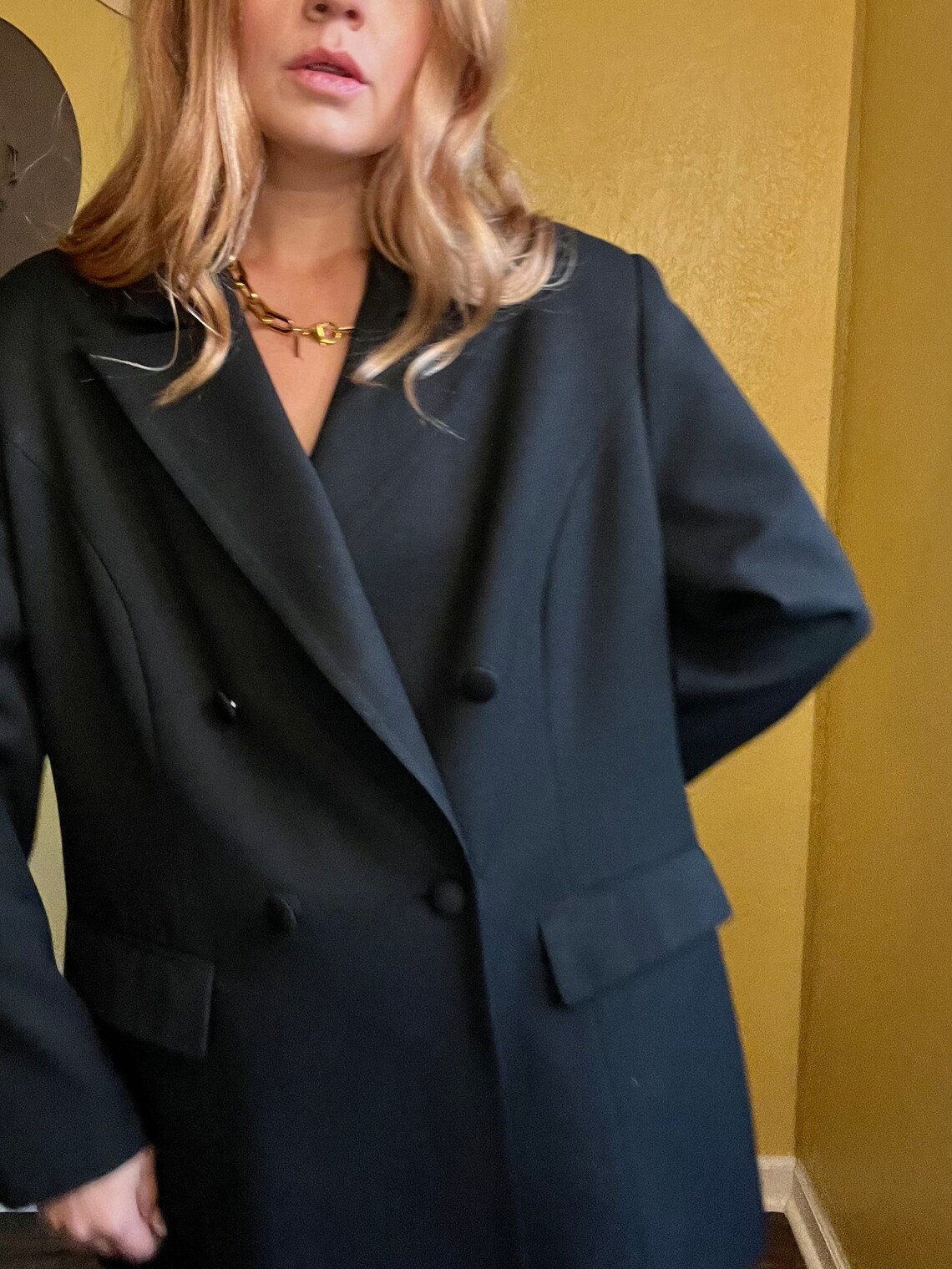 80’s Academia Black Double Breasted Blazer Dress by Dani Max main image 0