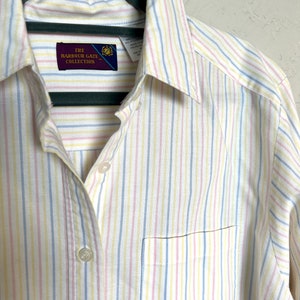 Vintage 90s Hamptons Pastel Stripe Button Down Shirt image 3