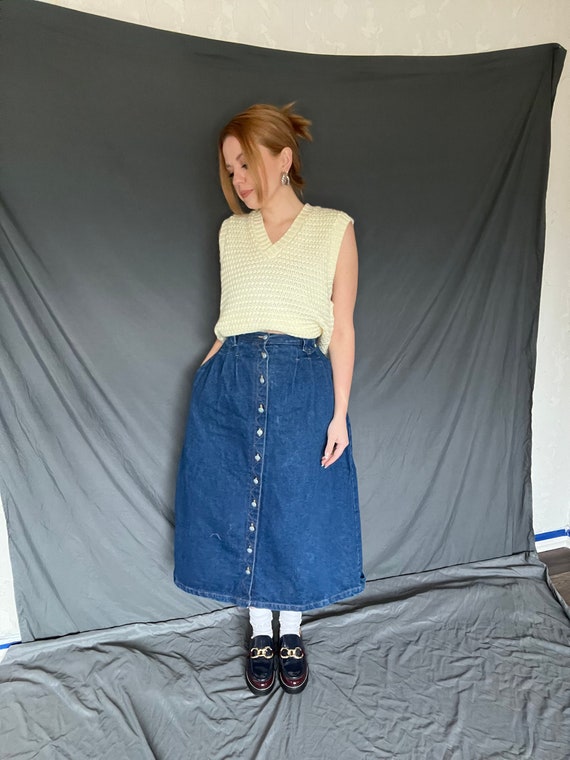 Button down top skirt 90s
