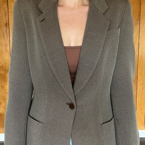 Vintage Brown Stripe Wool Blazer